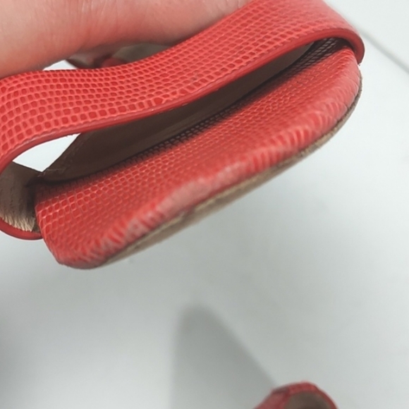 TORY BURCH Savannah Micro Tejus Embossed in Melon Flats Sandals Size 5.5 - Picture 14 of 15